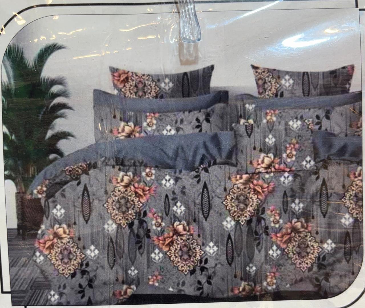 FiTTED BEDSHEET GRAY FLORAL