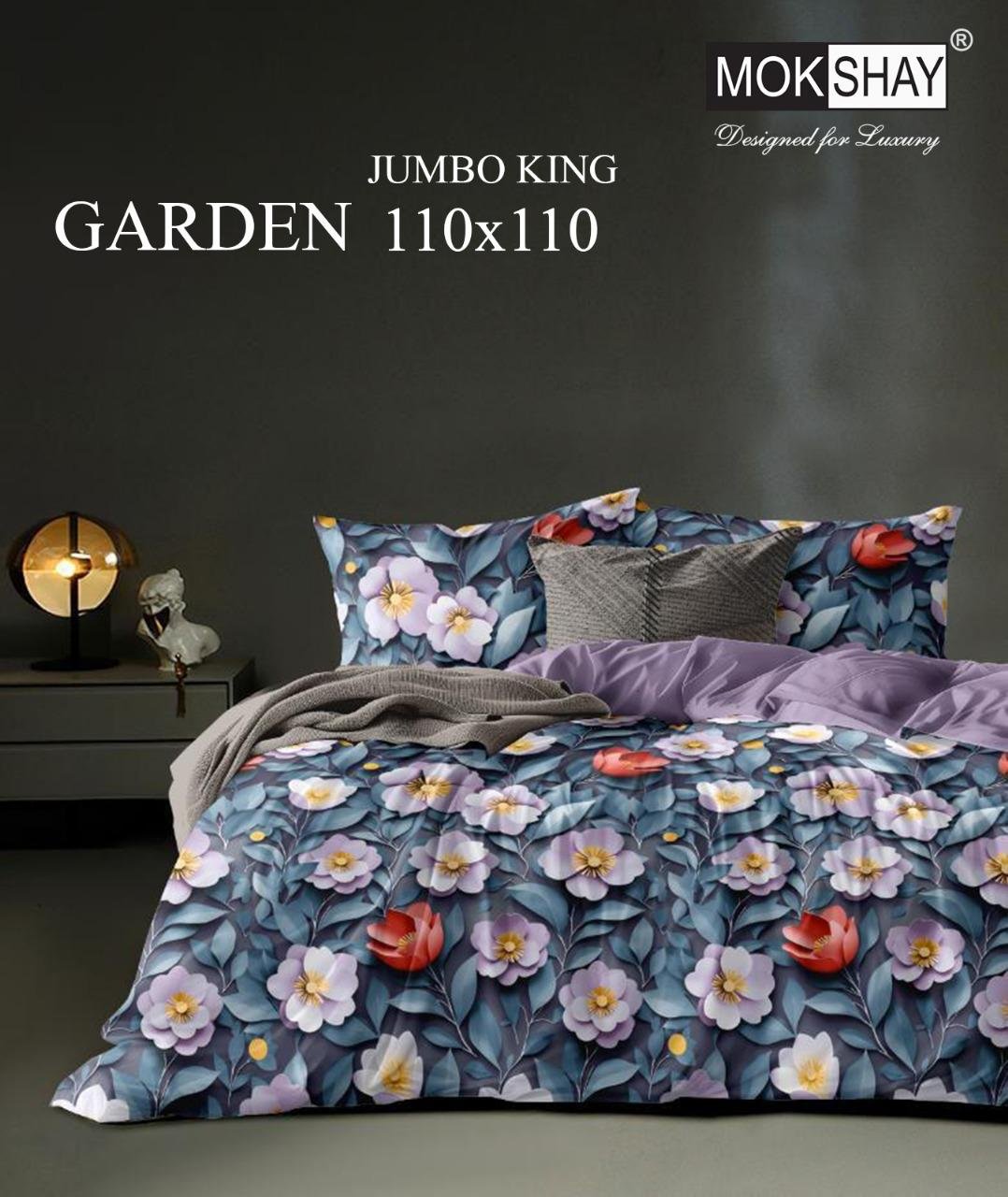 FITTED BEDSHEET  BLUE FLORAL