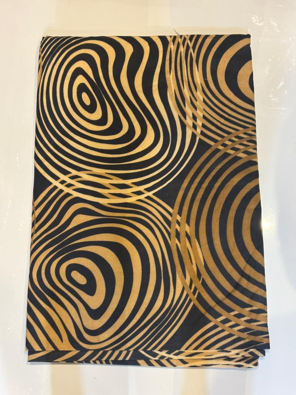 Abstract Swirl Patterned Printed Fabric - Gold and Black | (7/8) BEDSHEETS  | with pillow covers | regular use |